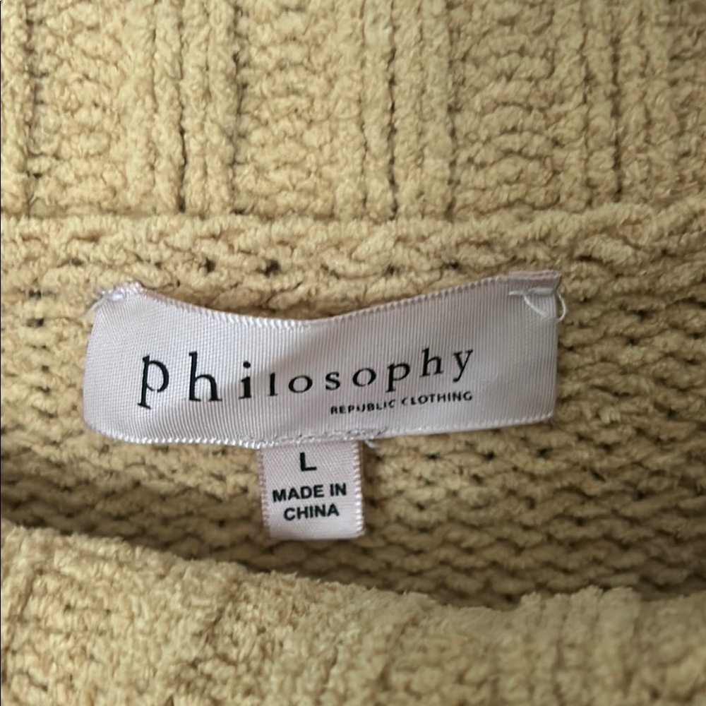 Philosophy Yellow Cowl Neck Sweater - Picture 2 of 2